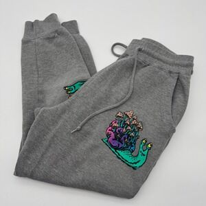A-Lab Zumiez Mens Heather Grey Snail Mushroom Graphic Jogger Sweatpants Size M